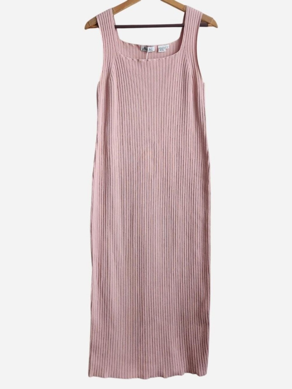 Pink Cotton Bodycon Midi Dress